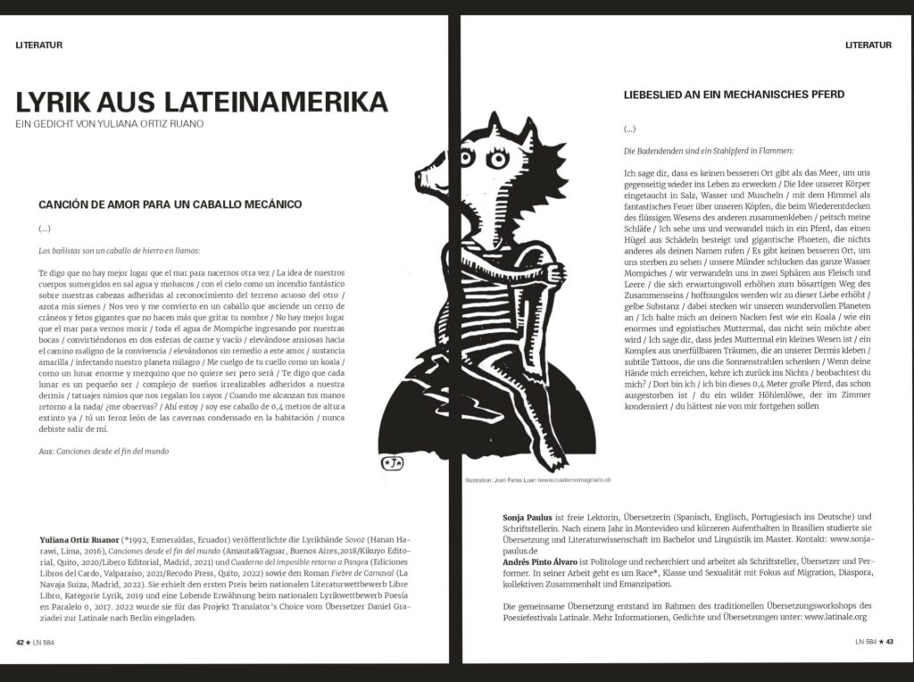 Publikation Gedicht Ecuador Übersetzung